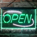 ADVPRO Open Wall Decor Shop Business Dual Color LED Neon Sign st6-i2030 - White & Green