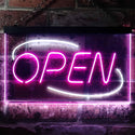 ADVPRO Open Wall Decor Shop Business Dual Color LED Neon Sign st6-i2030 - White & Purple