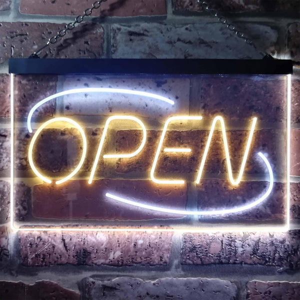 ADVPRO Open Wall Decor Shop Business Dual Color LED Neon Sign st6-i2030 - White & Yellow