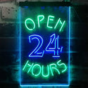 ADVPRO Open 24 Hours Shop Business Welcome  Dual Color LED Neon Sign st6-i2035 - Green & Blue