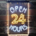 ADVPRO Open 24 Hours Shop Business Welcome  Dual Color LED Neon Sign st6-i2035 - White & Yellow