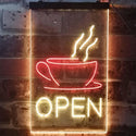 ADVPRO Open Coffee Cup Cafe Bistro Shop  Dual Color LED Neon Sign st6-i2038 - Red & Yellow