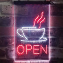ADVPRO Open Coffee Cup Cafe Bistro Shop  Dual Color LED Neon Sign st6-i2038 - White & Red