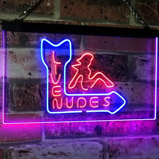 ADVPRO Live Nude Girls Bar Beer Pub Club Decor Dual Color LED Neon Sign st6-i2042 - Blue & Red