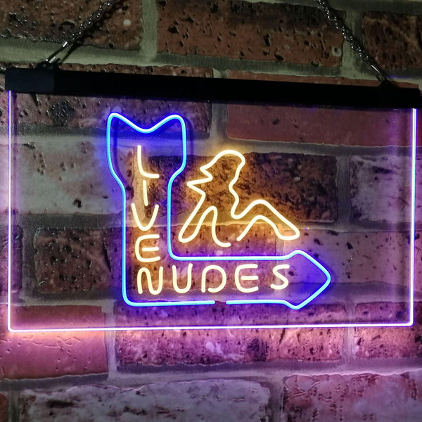 ADVPRO Live Nude Girls Bar Beer Pub Club Decor Dual Color LED Neon Sign st6-i2042 - Blue & Yellow
