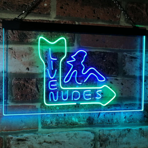 ADVPRO Live Nude Girls Bar Beer Pub Club Decor Dual Color LED Neon Sign st6-i2042 - Green & Blue