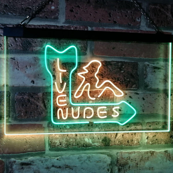 ADVPRO Live Nude Girls Bar Beer Pub Club Decor Dual Color LED Neon Sign st6-i2042 - Green & Yellow