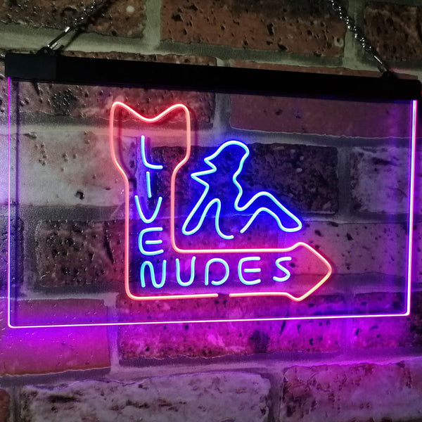 ADVPRO Live Nude Girls Bar Beer Pub Club Decor Dual Color LED Neon Sign st6-i2042 - Red & Blue
