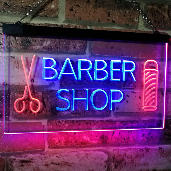 ADVPRO Barber Shop Hair Cut Scissor Pole Display Dual Color LED Neon Sign st6-i2044 - Red & Blue