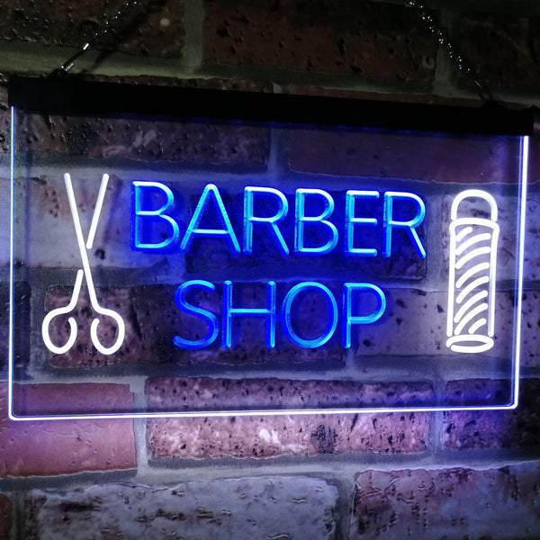 ADVPRO Barber Shop Hair Cut Scissor Pole Display Dual Color LED Neon Sign st6-i2044 - White & Blue