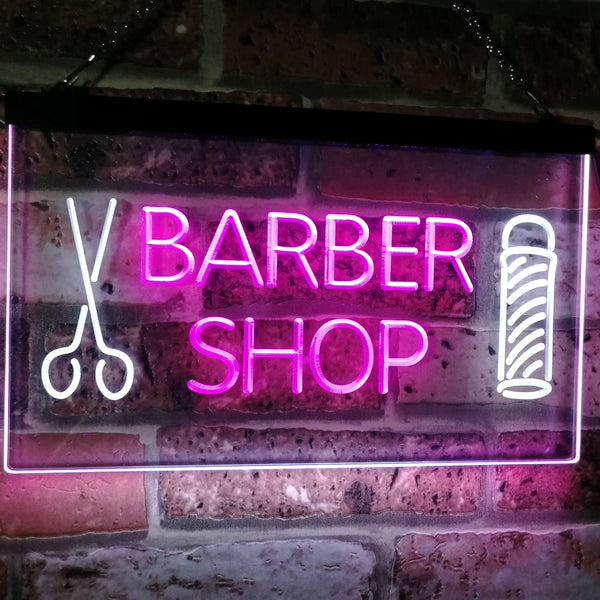 ADVPRO Barber Shop Hair Cut Scissor Pole Display Dual Color LED Neon Sign st6-i2044 - White & Purple