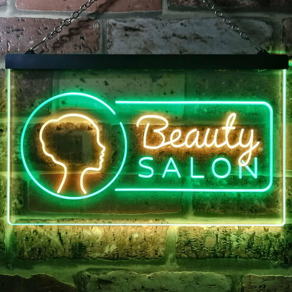 ADVPRO Beauty Salon Lady Wall Decor Dual Color LED Neon Sign st6-i2045 - Green & Yellow