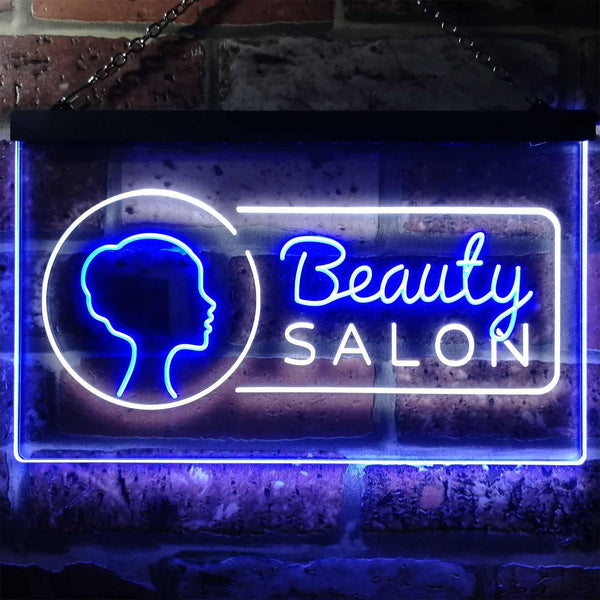 ADVPRO Beauty Salon Lady Wall Decor Dual Color LED Neon Sign st6-i2045 - White & Blue