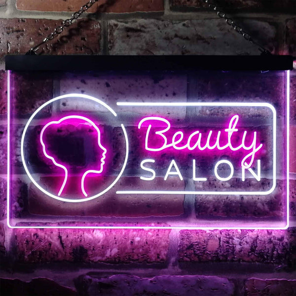 ADVPRO Beauty Salon Lady Wall Decor Dual Color LED Neon Sign st6-i2045 - White & Purple