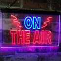 ADVPRO On Air Studio Recording in Progress Dual Color LED Neon Sign st6-i2066 - Blue & Red