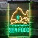 ADVPRO Sea Food Restaurant Fish  Dual Color LED Neon Sign st6-i2070 - Green & Yellow
