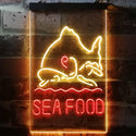ADVPRO Sea Food Restaurant Fish  Dual Color LED Neon Sign st6-i2070 - Red & Yellow