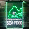 ADVPRO Sea Food Restaurant Fish  Dual Color LED Neon Sign st6-i2070 - White & Green