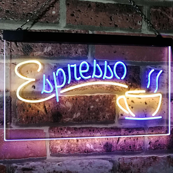 ADVPRO Espresso Coffee Shop Dual Color LED Neon Sign st6-i2075 - Blue & Yellow