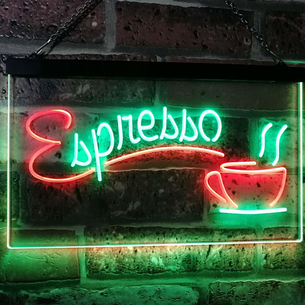 ADVPRO Espresso Coffee Shop Dual Color LED Neon Sign st6-i2075 - Green & Red