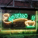 ADVPRO Espresso Coffee Shop Dual Color LED Neon Sign st6-i2075 - Green & Yellow