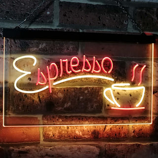 ADVPRO Espresso Coffee Shop Dual Color LED Neon Sign st6-i2075 - Red & Yellow