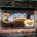 ADVPRO Espresso Coffee Shop Dual Color LED Neon Sign st6-i2075 - White & Yellow