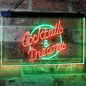 ADVPRO Cocktails & Dreams Bar Beer Wine Drink Pub Club Dual Color LED Neon Sign st6-i2079 - Green & Red