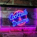 ADVPRO Cocktails & Dreams Bar Beer Wine Drink Pub Club Dual Color LED Neon Sign st6-i2079 - Red & Blue