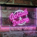 ADVPRO Cocktails & Dreams Bar Beer Wine Drink Pub Club Dual Color LED Neon Sign st6-i2079 - White & Purple