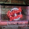 ADVPRO Cocktails & Dreams Bar Beer Wine Drink Pub Club Dual Color LED Neon Sign st6-i2079 - White & Red