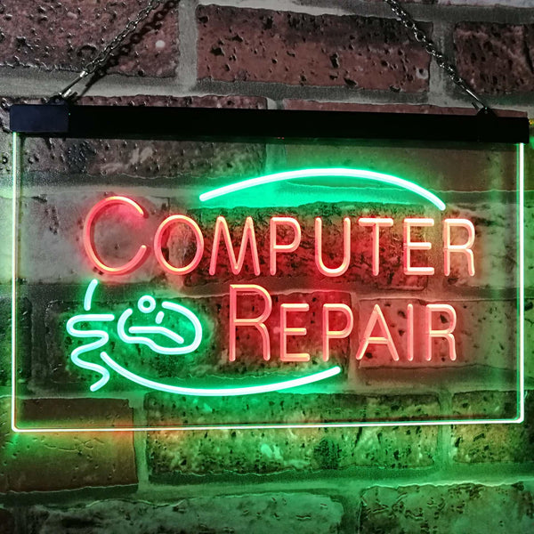 ADVPRO Computer Repair Dual Color LED Neon Sign st6-i2081 - Green & Red