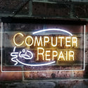 ADVPRO Computer Repair Dual Color LED Neon Sign st6-i2081 - White & Yellow