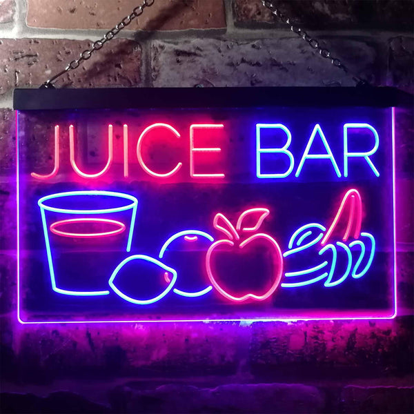 ADVPRO Juice Bar Fruit Shop Dual Color LED Neon Sign st6-i2084 - Red & Blue