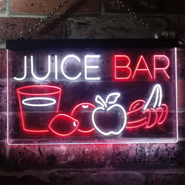 ADVPRO Juice Bar Fruit Shop Dual Color LED Neon Sign st6-i2084 - White & Red
