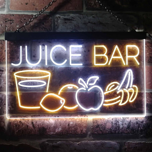 ADVPRO Juice Bar Fruit Shop Dual Color LED Neon Sign st6-i2084 - White & Yellow