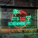 ADVPRO It's 5 pm Somewhere Bar Beer Cocktails Dual Color LED Neon Sign st6-i2090 - Green & Red