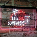 ADVPRO It's 5 pm Somewhere Bar Beer Cocktails Dual Color LED Neon Sign st6-i2090 - White & Red