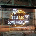 ADVPRO It's 5 pm Somewhere Bar Beer Cocktails Dual Color LED Neon Sign st6-i2090 - White & Yellow