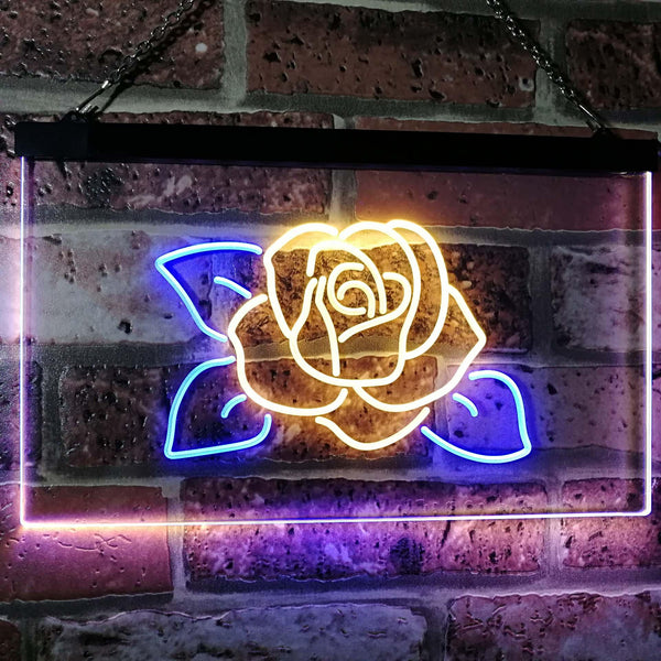 ADVPRO Rose Flower Home Decor Dual Color LED Neon Sign st6-i2095 - Blue & Yellow
