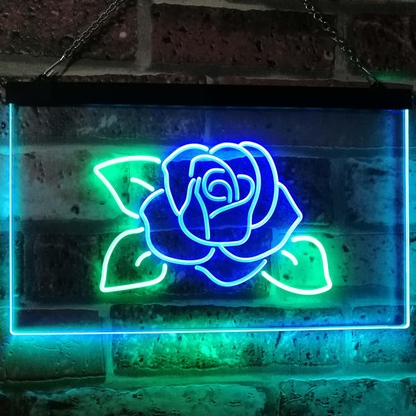 ADVPRO Rose Flower Home Decor Dual Color LED Neon Sign st6-i2095 - Green & Blue