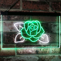 ADVPRO Rose Flower Home Decor Dual Color LED Neon Sign st6-i2095 - White & Green