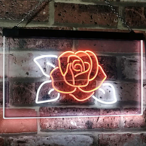 ADVPRO Rose Flower Home Decor Dual Color LED Neon Sign st6-i2095 - White & Orange