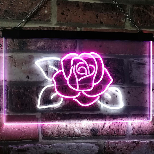 ADVPRO Rose Flower Home Decor Dual Color LED Neon Sign st6-i2095 - White & Purple