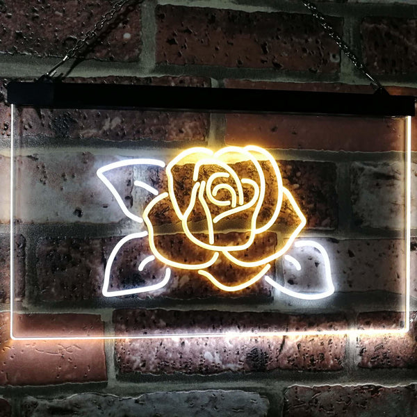 ADVPRO Rose Flower Home Decor Dual Color LED Neon Sign st6-i2095 - White & Yellow