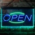 ADVPRO Open Business Shop Cafe Wall Decor Dual Color LED Neon Sign st6-i2097 - Green & Blue