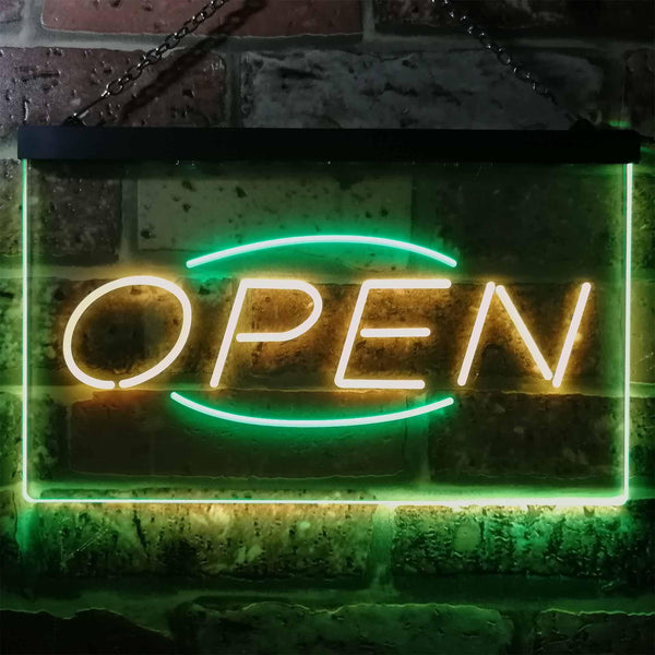 ADVPRO Open Business Shop Cafe Wall Decor Dual Color LED Neon Sign st6-i2097 - Green & Yellow