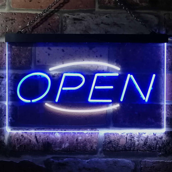 ADVPRO Open Business Shop Cafe Wall Decor Dual Color LED Neon Sign st6-i2097 - White & Blue