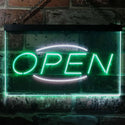 ADVPRO Open Business Shop Cafe Wall Decor Dual Color LED Neon Sign st6-i2097 - White & Green