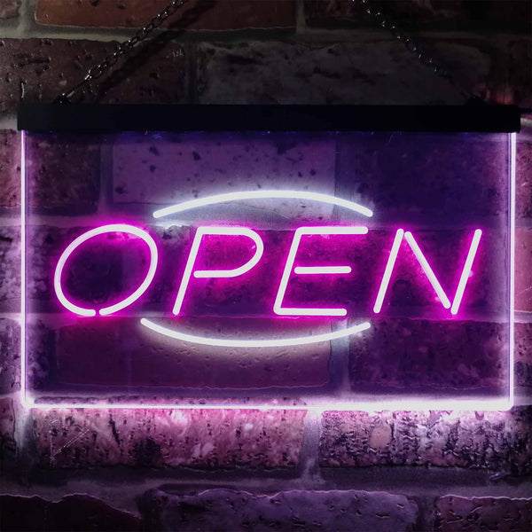 ADVPRO Open Business Shop Cafe Wall Decor Dual Color LED Neon Sign st6-i2097 - White & Purple
